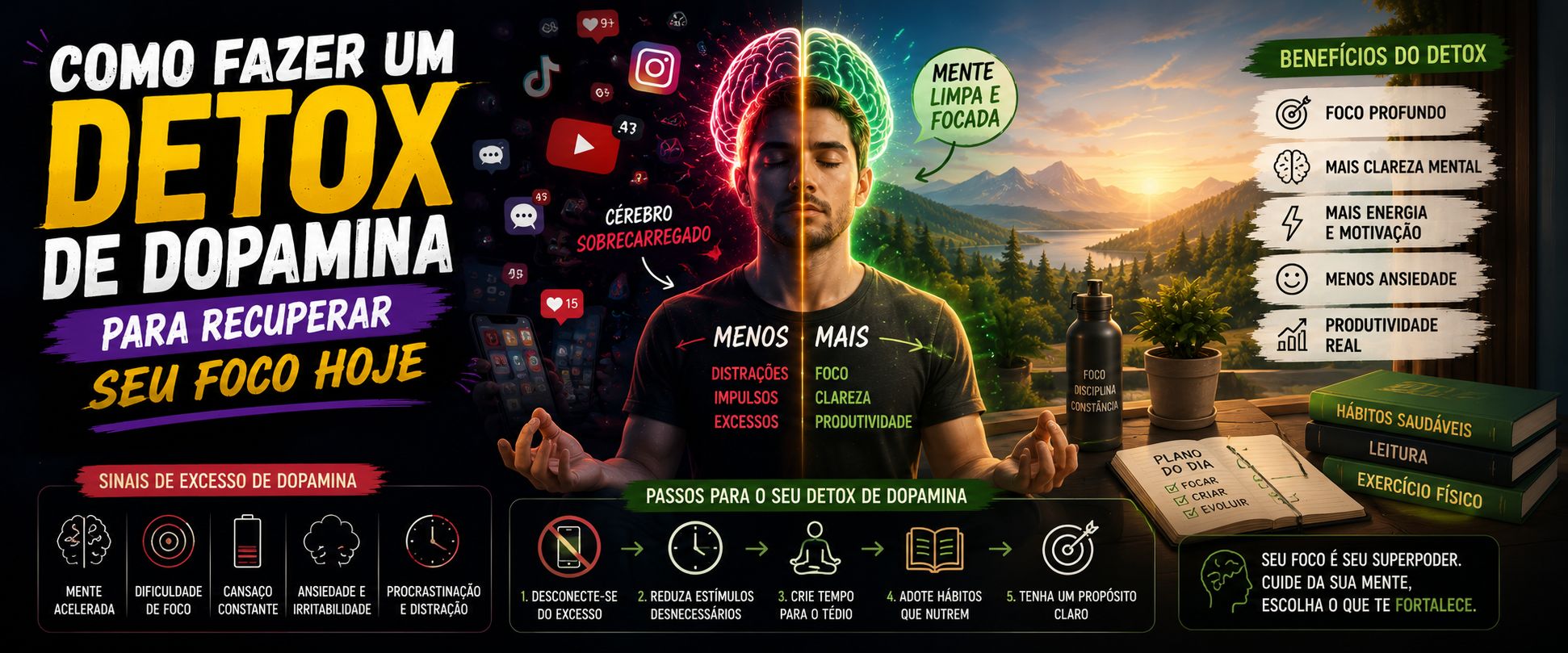 Como Fazer um Detox de Dopamina Para Recuperar Seu Foco Hoje