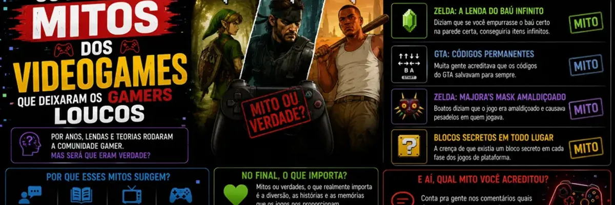 Os Maiores Mitos dos Videogames Que Deixaram os Gamers Loucos
