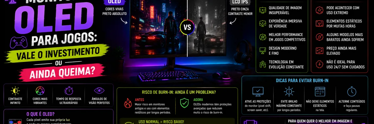 Monitor OLED Para Jogos: Vale o Investimento ou Ainda Queima?